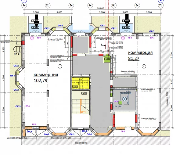 Коммерческий объект, 81, 130 123 ₽/м², г. Волгоград, ул. им Покрышкина, д. б/н,  №2, («ЖК «Резиденция»»), этаж: 1/8
